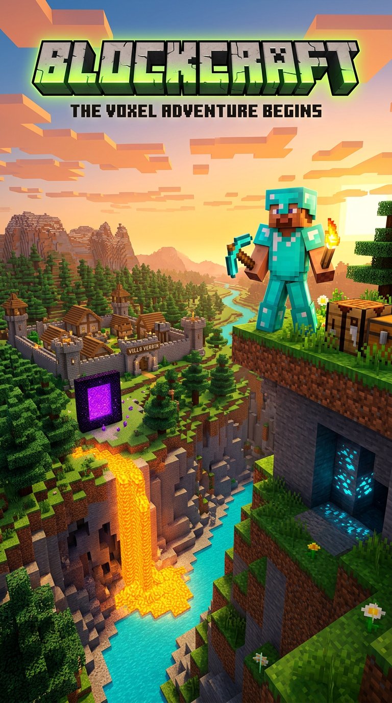 BlockCraft Voxel Macera Afişi